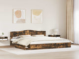 Storage Bed with Drawer Smoked Oak 180 x 200 cm Engineered Wood 3413072