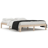 Bed Frame without Mattress Solid Wood 150x200cm King Size 810370