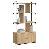 Bookcase with Doors Sonoma Oak 76.5x30x154.5 cm Engineered Wood 833349