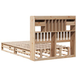 Bookcase Bed without Mattress 135x190 cm Double Solid Wood Pine 3323983
