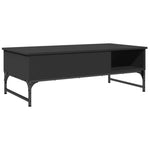 ZNTS Coffee Table Black 100x50x35 cm Engineered Wood and Metal 845391