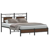 Bed Frame without Mattress Brown Oak 140x200 cm Engineered Wood 4106999