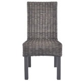 Dining Chairs 6 pcs Brown Kubu Rattan and Mango Wood 275468