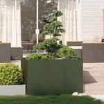 ZNTS Planter Olive Green 120x80x80 cm Steel 860790