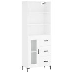 Highboard White 69.5x34x180 cm Engineered Wood 3189509