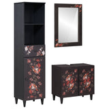 Bathroom Cabinet Set with Drawer 3 pcs Solid Mango Wood 3310142