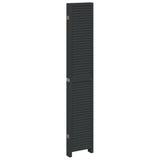 Room Divider 6 Panels Black Solid Wood Paulownia 358860