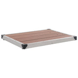 Outdoor Shower Tray WPC Stainless Steel 80x62 cm Brown 48202