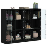 Bookcase Black Engineered wood, glass Large Bookcase 3206511
