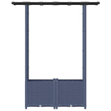 Raised Bed with Trellis and Roof Grey 124.5 x 40 x 138 cm PP 42032566