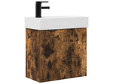 Bathroom Vanity Unit with Tap Smoked Oak 45.5 x 22.5 x 84 cm 889429