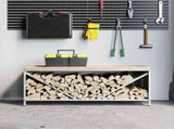 Firewood Rack with Wooden Top White 100.5x35.5x40 cm 864256