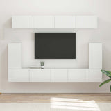 TV Cabinet Set 5 pcs High Gloss White Engineered Wood 3409091