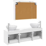 Bathroom Furniture Set 4 pcs White Engineered Wood and Glass 3406935