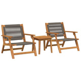 Garden Chairs with Table 3 pcs Grey Solid Acacia Wood 3214438