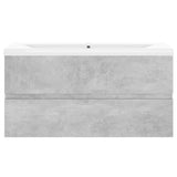 Sink Cabinet with Built-in Basin Concrete Grey Engineered Wood 3071562