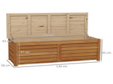 292L Outdoor Storage Box, Wooden Deck Box Garden Storage Container for Balcony, Porch, Poolside, T3398P318721