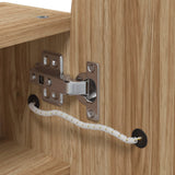 Bathroom Mirror Cabinet with LED Light Arched Oak 42x13x70 cm 357976