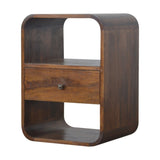 Chestnut Curved Edge Bedside IN891