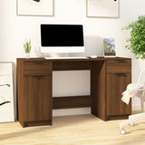 Desk with Side Cabinet Brown Oak Engineered Wood 3115915