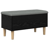 Storage Bench with Cushion Black Oak 82 x 42 x 46 cm 8017743