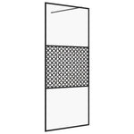 Walk-in Shower Wall with Clear ESG Glass 115x195 cm Black 151031