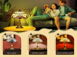 Stained Glass Table Lamp, Handmade Antique Bedside Lamp, Decorative Night Light for Bedroom, Living T3398P343131