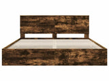 Bed Frame with Drawer Smoked Oak 150 x 200 cm Engineer Wood 3411107
