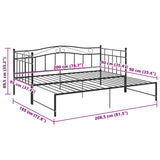 Pull-out Sofa Bed Frame without Mattress Black Metal 90x200 cm 324782