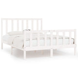 Bed Frame without Mattress White 140x190 cm Solid Wood 3105206