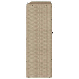 Storage Cabinet with Shelf Beige 100 x 36 x 102 cm Rattan 4103824