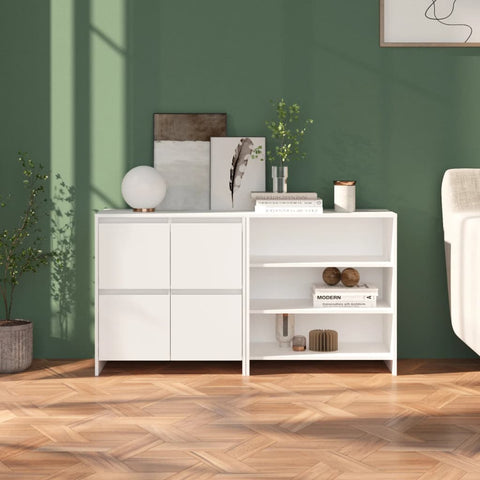 2 Piece Sideboard White Engineered Wood 3098081