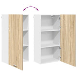 Hanging Cabinet Sonoma Oak and White 50 x 31 x 100 cm 884348