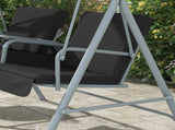 2 Seater Garden Swing Chair Patio Rocking Bench w/ Tilting Canopy, Double Padded Seats, Storage Bag T3398P315890