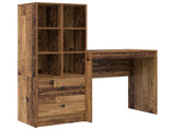 Desk with Drawer with Shelf with Storage 2 pcs Old Wood 3337311