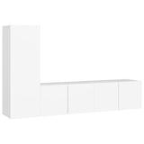 3 Piece TV Cabinet Set White Engineered Wood 3078673