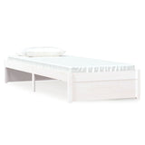 Bed Frame without Mattress White Solid Wood 75x190 cm Small Single 814910