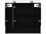 Bathroom Mirror Cabinet Black Oak 60 x 14.5 x 70 cm 889192
