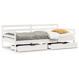 Daybed with Drawers without Mattress White 90x200 cm Solid Wood 3302060