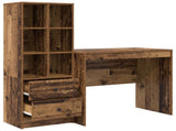 Desk with Drawer with Shelf with Storage 2 pcs Old Wood 3337367