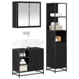 Bathroom Furniture Set 3 pcs Black Oak Engineered Wood 3402407