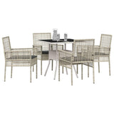 Garden Dining Set 5 pcs Grey Poly rattan 3334934