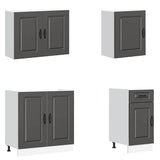 7 Piece Kitchen Cabinet Set Kalmar Black Engineered Wood 3314762