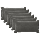 Cushion with Pillow HOUTEN 6 pcs Dark Grey Velvet 933857