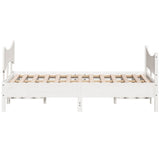 Bed Frame without Mattress White 140x200 cm Solid Wood Pine 3216382