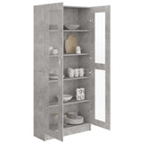Vitrine Cabinet Concrete Grey 82.5x30.5x185 cm Engineered Wood 802772