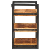 Bedside Table Brown and Black 38 x 33 x 58 cm Solid Mango Wood 4016730