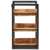 Bedside Table Brown and Black 38 x 33 x 58 cm Solid Mango Wood 4016730