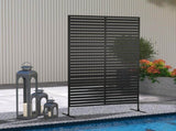 Decorative Privacy Fence Screen, Metal Outdoor Privacy Screen Climbing Plant Trellis with Stand, 122 T3398P555946