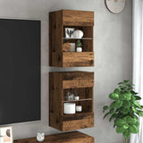 Wall Cabinets with LED Lights for TV 2 pcs Old Wood 40x30x60,5 cm 857680